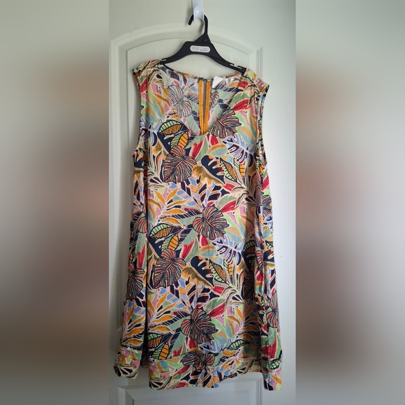 C&C California Dresses & Skirts - C&C California Linen Colorful Sleeveless Tropical Dress L Floral Summer Party
